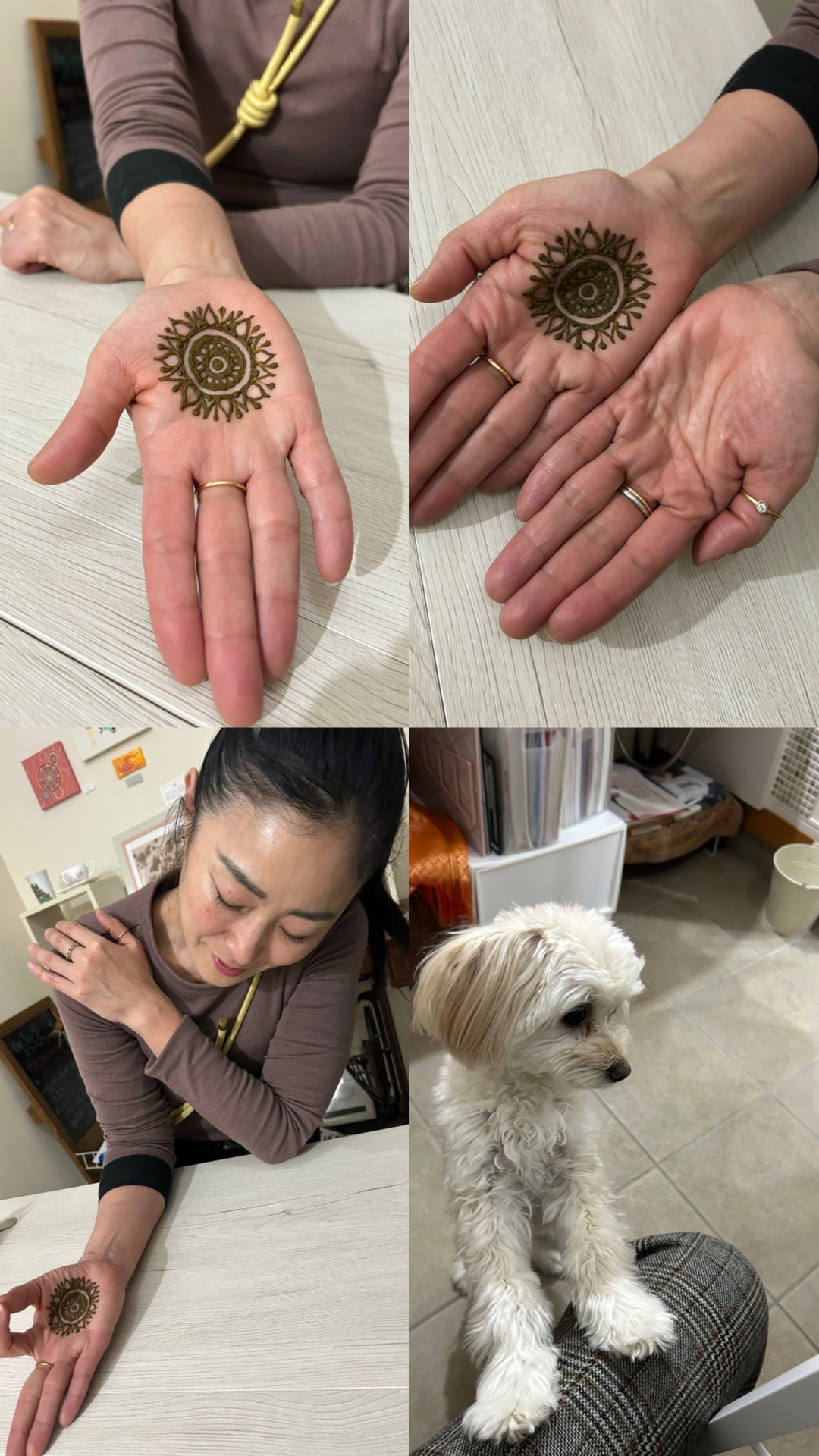 マイソールへ出発前のヘナアート